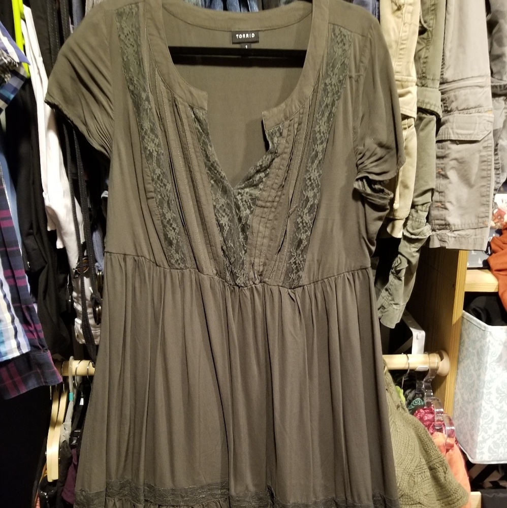 Olive lace dress